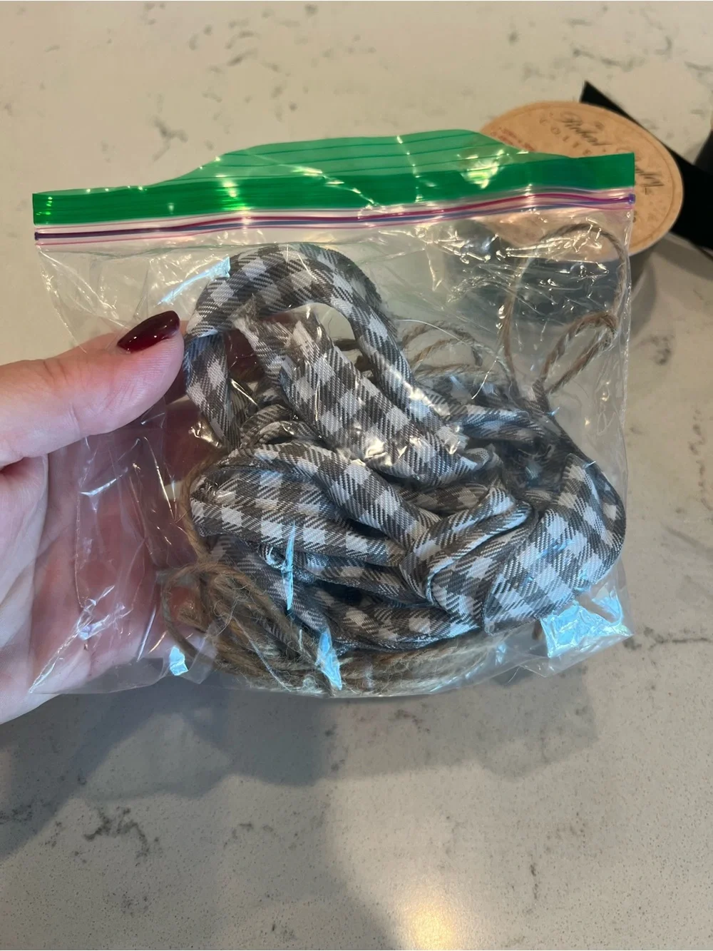 Assorted Black Ribbon, Gray Gingham Ribbon and Twine Bundle
